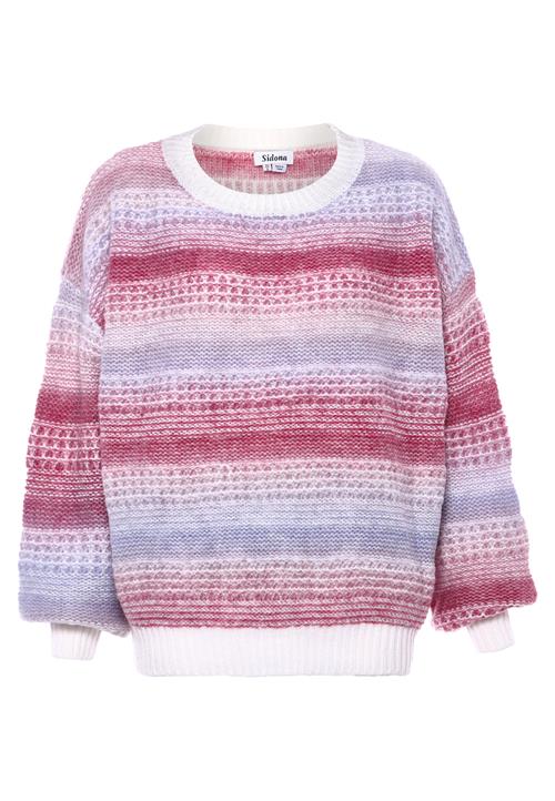 Sidona Pullover  lilla / pink / hvid