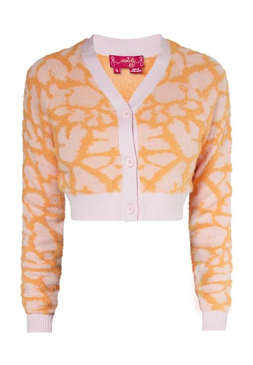 swirly Cardigan  lyseorange / lyserød