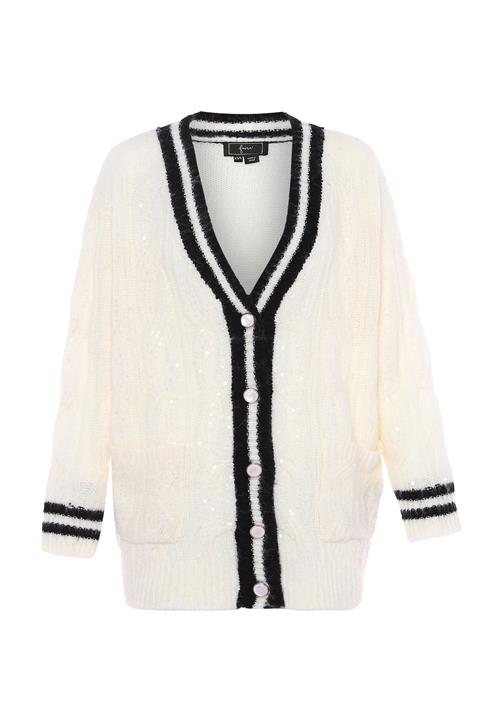 faina Cardigan  sort / uldhvid