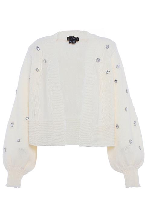 faina Cardigan  sølv / uldhvid