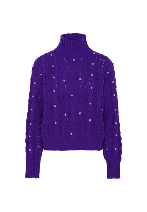 faina Pullover  violetblå / hvid