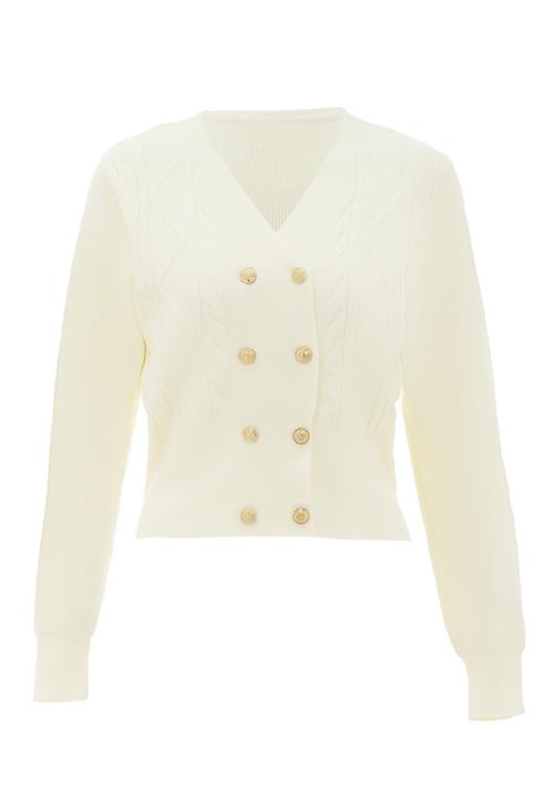 NAEMI Cardigan  guld / uldhvid