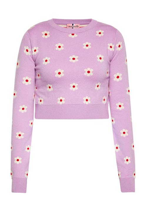 swirly Pullover  lilla / rød / hvid