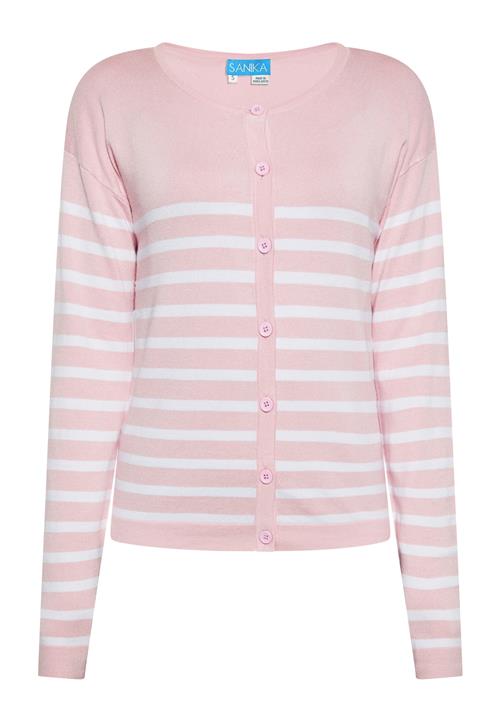 SANIKA Cardigan  lyserød / hvid