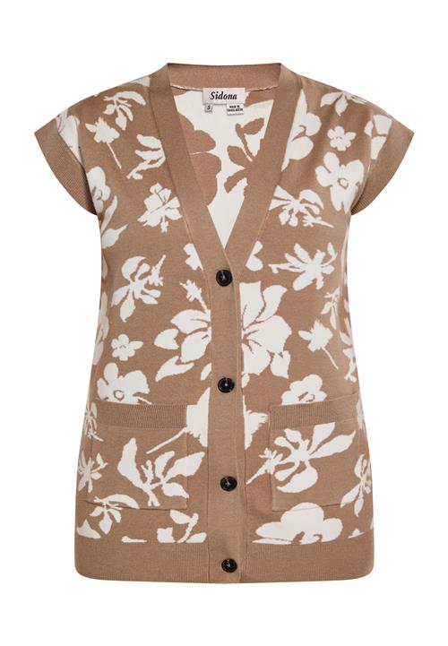 Sidona Cardigan  brun / uldhvid