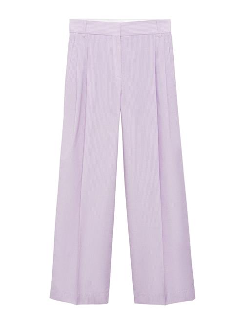 Se MANGO Bukser med lægfolder  lilla / offwhite hos About You