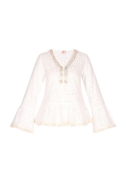 IZIA Bluse  beige / uldhvid