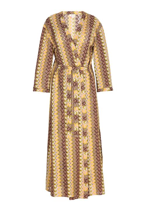 IZIA Kjole  brun / gul / grøn / hvid