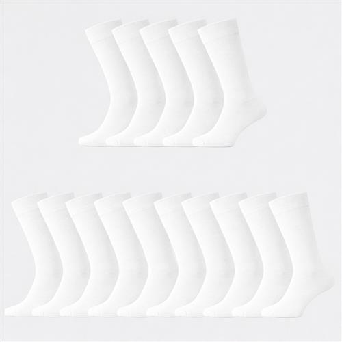 Bambus strømper i hvid til mænd 15-pak