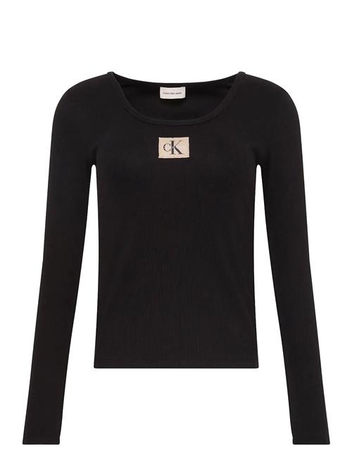 Calvin Klein Jeans | Ls Woven Label 2X2 Rib Scoop Nec | S