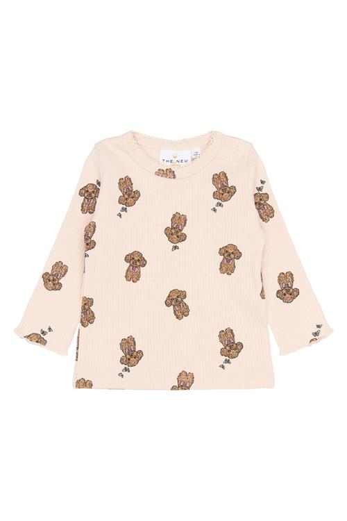 The New Siblings SBSona Langærmet Rib Tee Silver Peony Aop  Silver Peony AOP-68 cm  Sølv  68 cm  kvinde