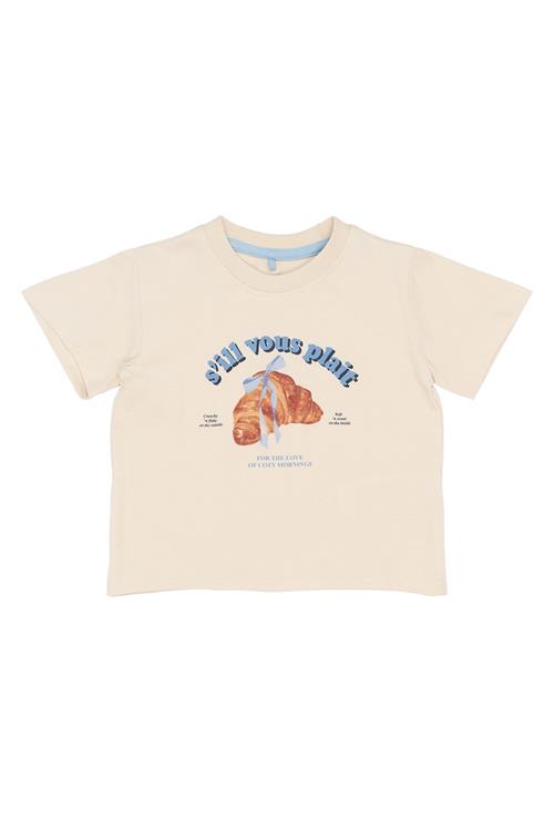 The New Siblings Sol Kortærmet T-shirt Gardenia  Gardenia-98 cm  Creme  98 cm  kvinde