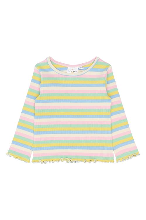 The New Siblings Sofia Langærmet Rib Tee Multi Striped  Multi Striped-98 cm  Gul  98 cm  kvinde