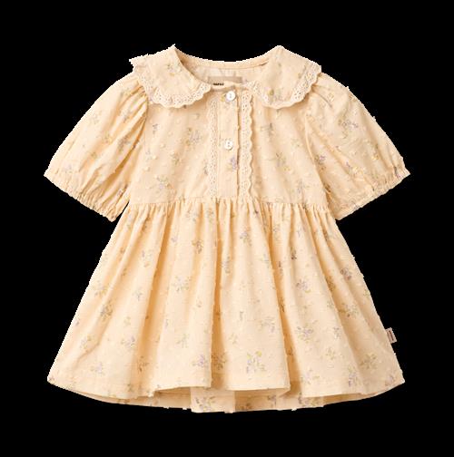 Wheat Dress S/S Adele Barely Apricot Flowers Barely Apricot Flowers 80 cm  Gul  80 cm  kvinde