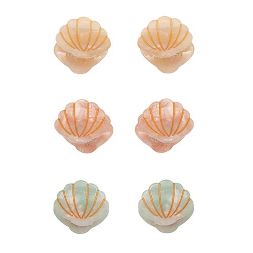Mimi & Lula Mini Shell Ocean Pearl 6 Hårklemmer Multi  Multi-3-8  years  Grøn  3-8 år  kvinde
