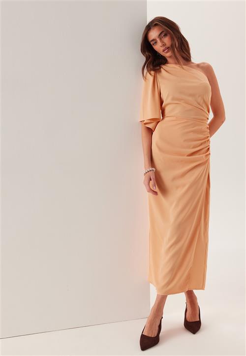 Bubbleroom Occasion Ruched One Shoulder Midi Dress