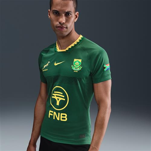Springboks 2025/26 Match Home Nike Rugby Authentic-spillertrøje til mænd - grøn
