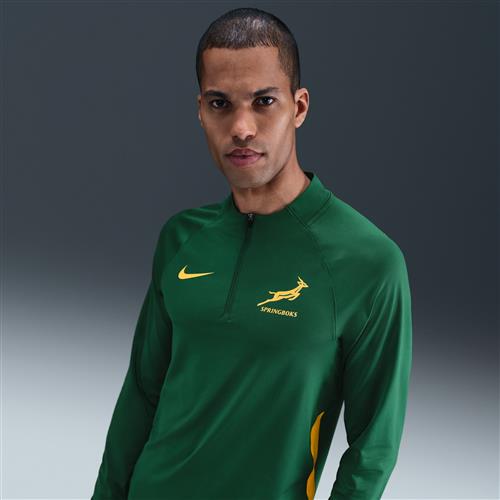 Springboks Nike Rugby-træningstrøje med 1/4 lynlås til mænd - grøn