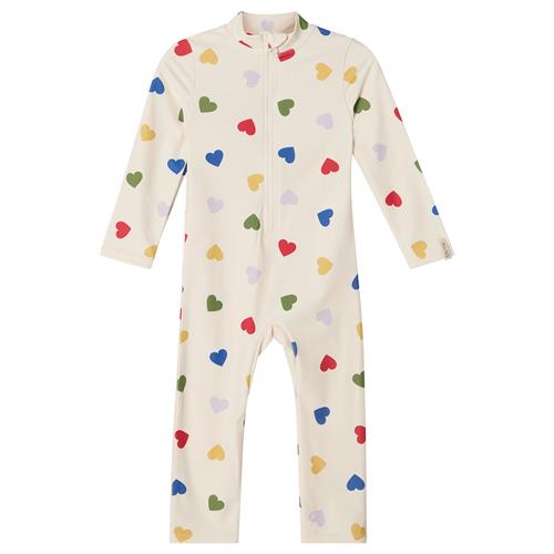 Kuling Seychelles UV-dragt Rainbow Hearts  Rainbow Hearts 86/92 cm  Hvid  86/92 cm  unisex