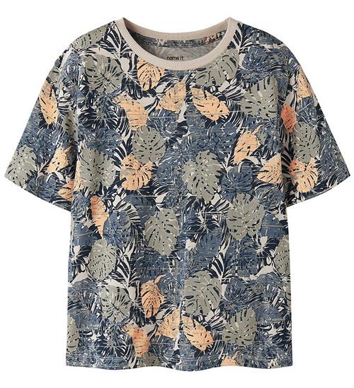 Name It T-shirt - NkmValther - Chateau Gray/Leafs