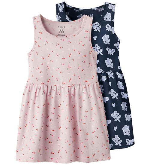 Name It Kjole - 2-pak - NmfVilinse - Cradle Pink/Navy Blazer