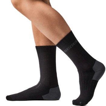 Seger Strømper Wanderer Heavy Wool Socks Sort Str 34/36