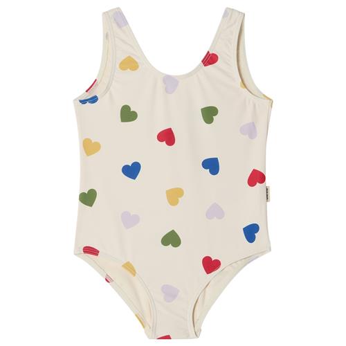 Kuling Milos UV-badedragt Rainbow Hearts  Rainbow Hearts 134/140 cm  Hvid  134/140 cm  unisex