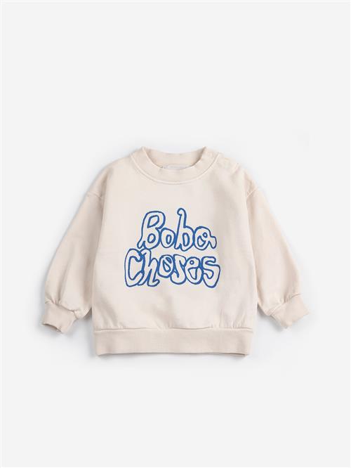 Bobo Choses Bobo Choses By Hand Sweatshirt Offwhite  Offwhite 3 months  Hvid  3 måneder  unisex