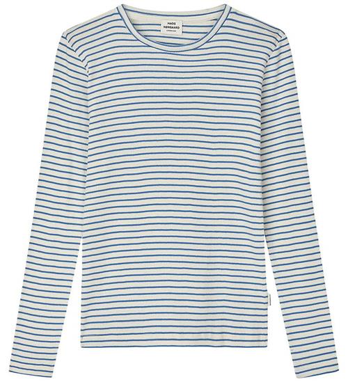 Mads Nørgaard Bluse - Rib - Talino - Vanilla Ice/Bright Cobalt