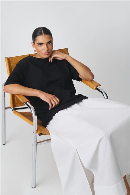 Gina Tricot - Oversized tee - t-shirts - Sort - M - Dame