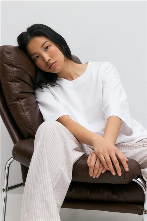 Gina Tricot - Oversized tee - t-shirts - Hvid - S - Dame