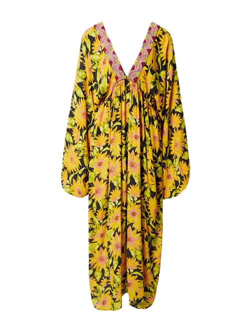 Warehouse Kjole  gul / lysegrøn / lyselilla / sort