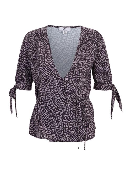 Dorothy Perkins Tall Bluse 'Tall Mono Print Wrap Top'  lyselilla / sort