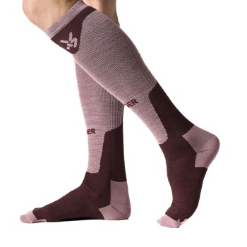 Seger Strømper Alpine Advanced Light Wool Compression Vinrød  Str 34/36