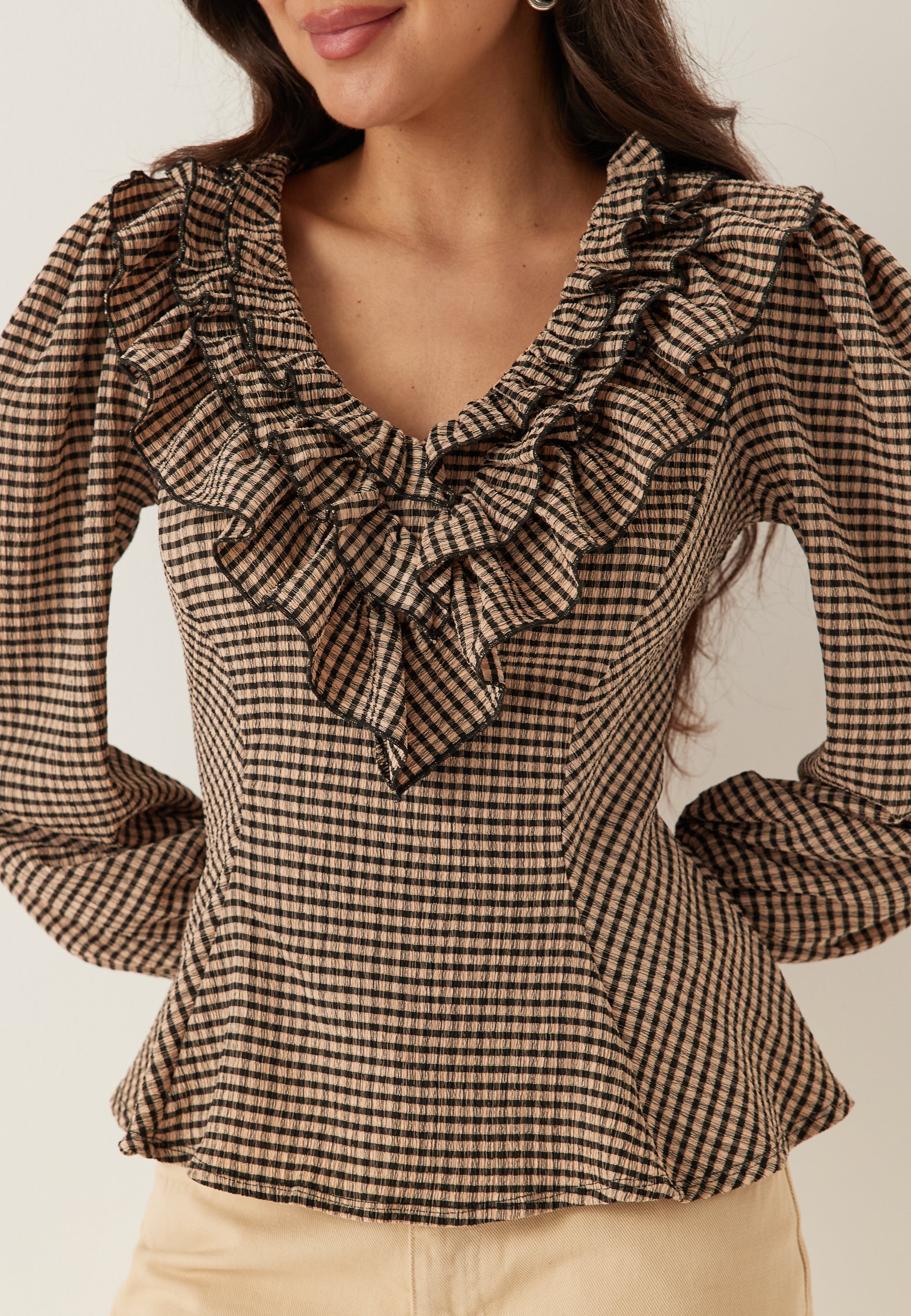 BUBBLEROOM Jersey  Frill Peplum Blouse