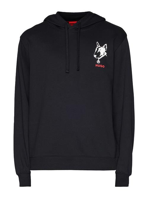 HUGO Sweatshirt 'Dammico'  knaldrød / sort / hvid