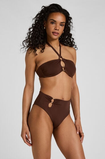 Hunkemöller Highleg Bikiniunderdel Madrid Brun