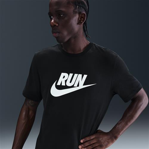 Nike Dri-FIT-løbe-T-shirt til mænd - sort
