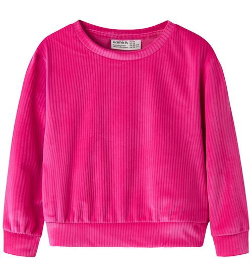 Name it Bluse - Fløjlsvelour - Cropped - NmfVeloa - Fuchsia Purp