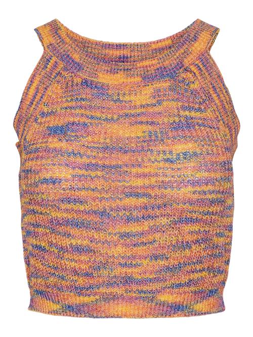 PIECES Sticktop 'KERA'  blå / mandarin / fersken