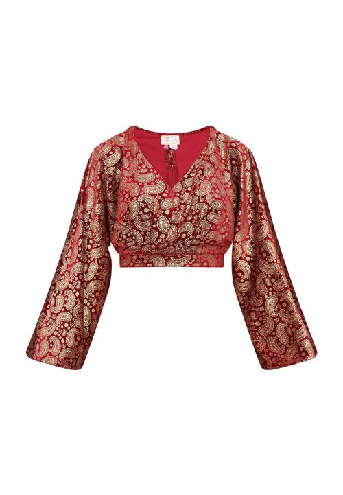 IZIA Bluse  guld / mørkerød