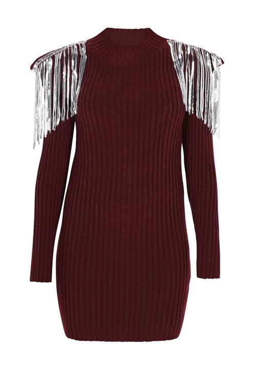 faina Strikkjole  blomme / sølv