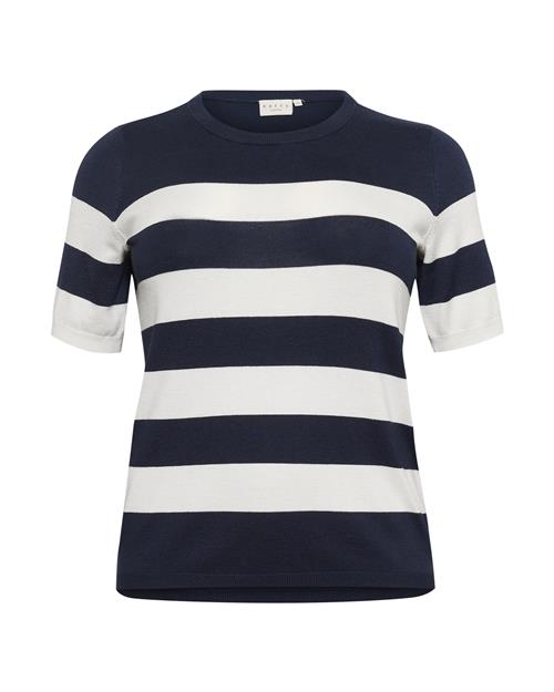 KAFFE CURVE Pullover 'KCLizzy'  navy / hvid