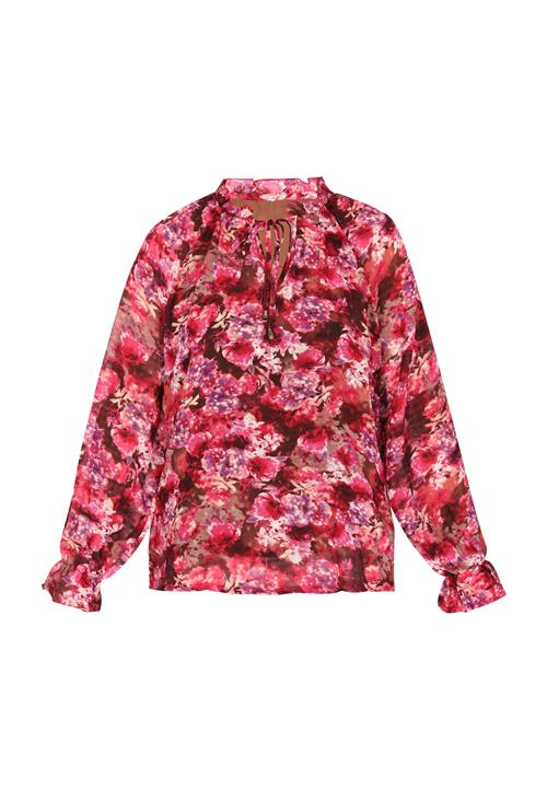 Usha Bluse  mørkelilla / lys pink / cranberry / hvid