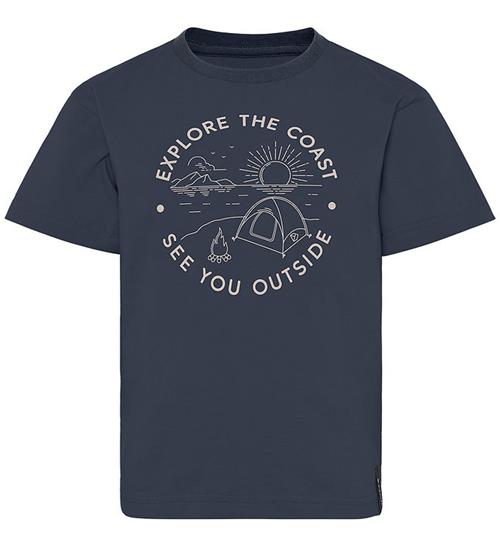 Didriksons T-shirt - Mynta - Navy m. Print