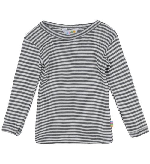 Joha Bluse - Rib - Uld/Silke - Mørkegrå