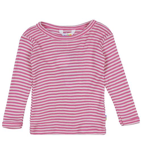 Joha Bluse - Rib - Uld/Silke - Off White/Pink