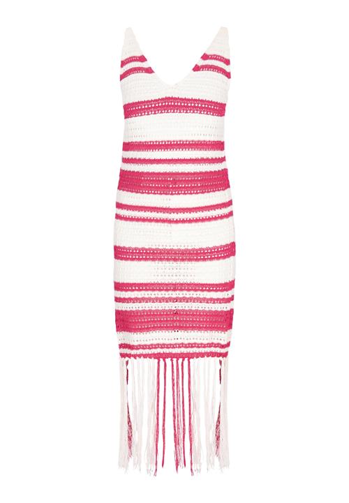 IZIA Strikkjole 'Fashion Look'  mørk pink / hvid