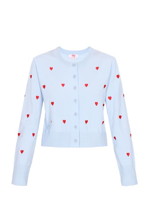 MYMO Cardigan  lyseblå / rød