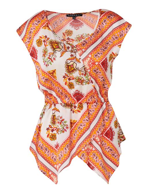 KOROSHI Bluse  orange / abrikos / rød / hvid